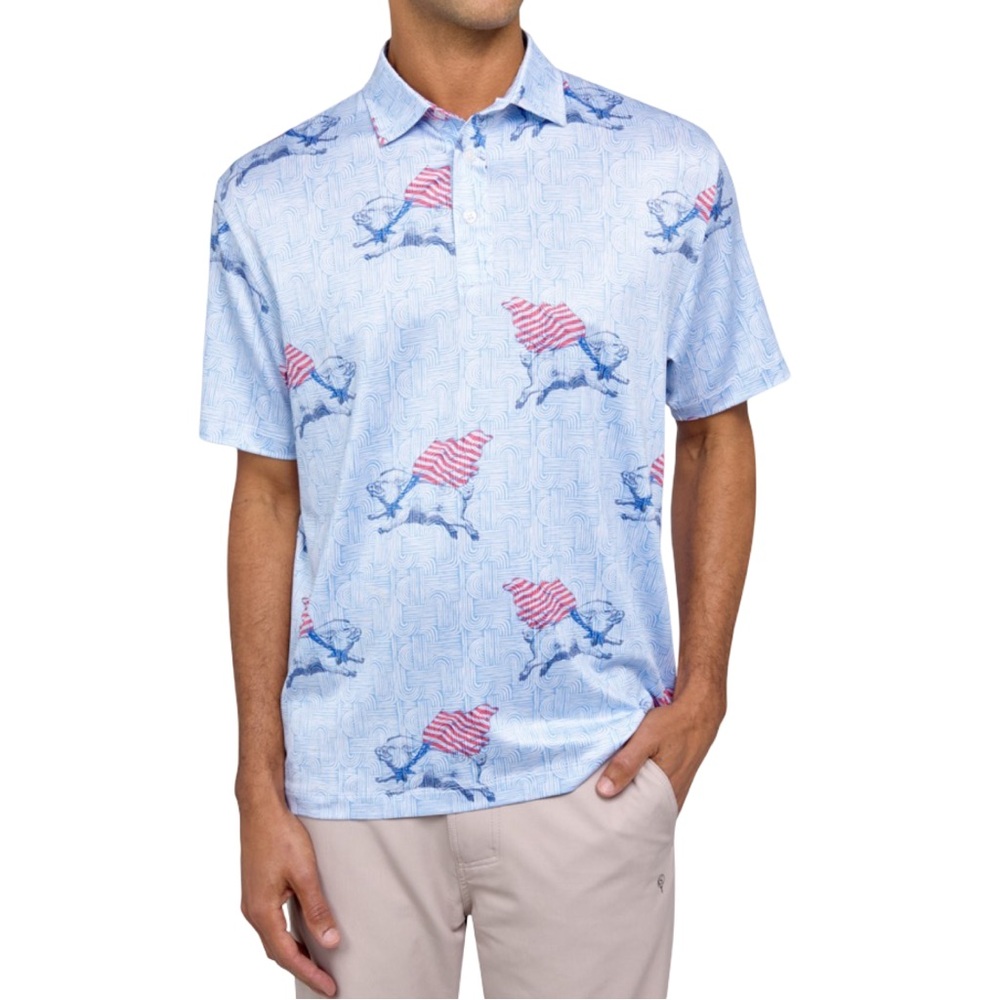 CON.STRUCT AMERICANA FLYING PIG WITH FLAG GOLF POLO